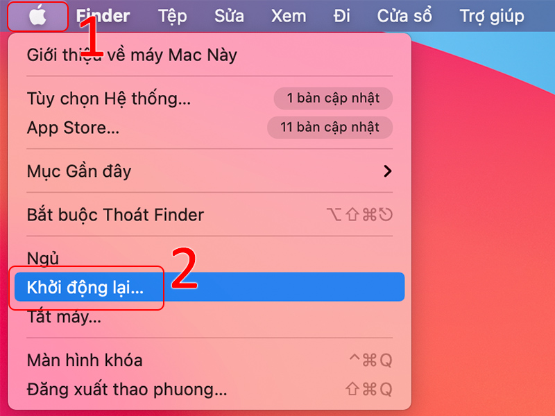 Khởi động lại m&aacute;y t&iacute;nh